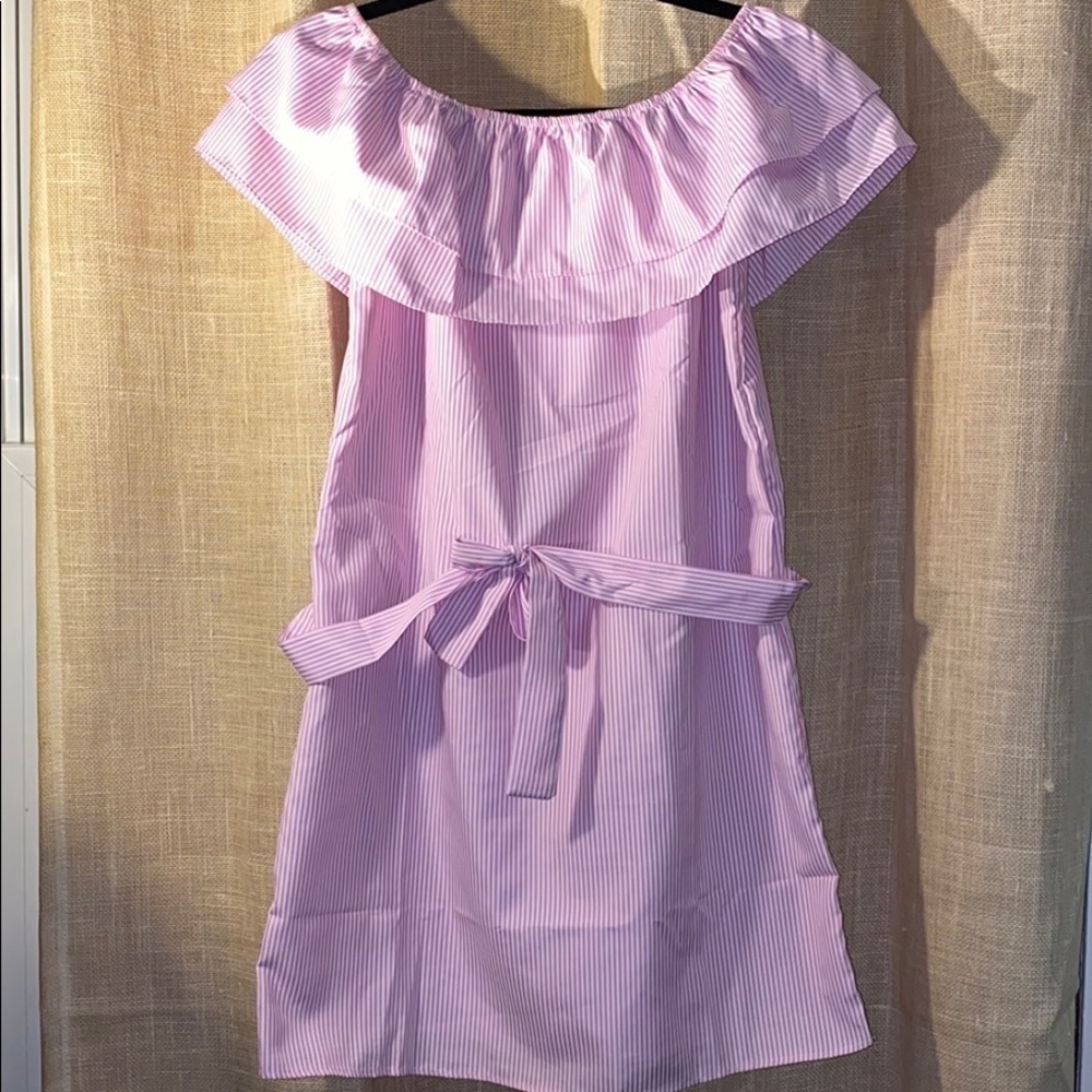 Woman’s Dress Mini Shirt light pink off shoulder